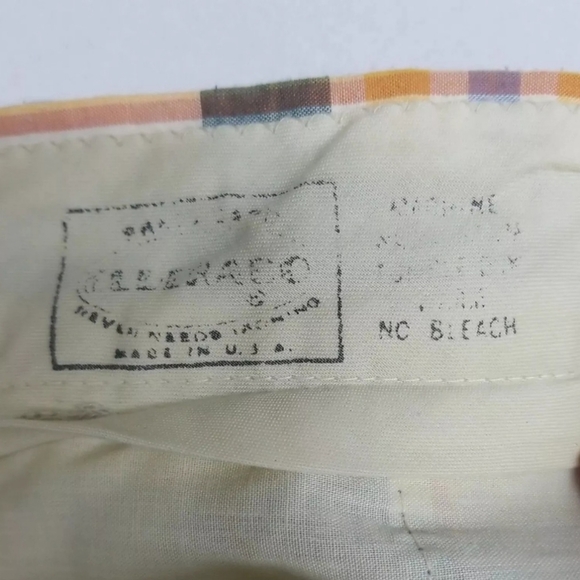 Vintage 1970's Plaid Men's Pants SeerSucker 3 Pockets Zip Closure (28 x 26) - Picture 6 of 17